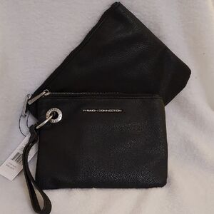 French Connection Lara Pebble Double Slim Pouches Wristlet